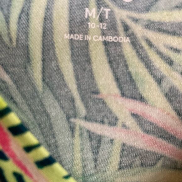 Land’s End Dress Short sleeve tiered dress Baltic teal palm knit pockets Med T - Picture 6 of 14